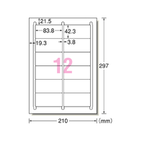 エーワン ラベルシール A4 12面 四辺余白角丸 100枚 F84629928844