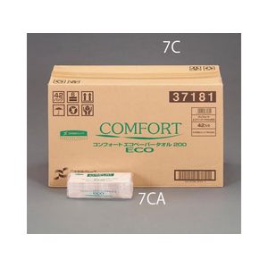 エスコ 170×220mm ペーパータオル(42パック/1箱) FCJ630M-EA929AE-7C-イメージ1