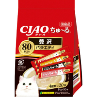 いなばペットフード CIAO ちゅ～る 贅沢バラエティ(80本入り) ﾁﾕ-ﾙｾﾞｲﾀｸﾊﾞﾗｴﾃｲ80P