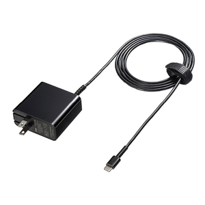 サンワサプライ USB Power Delivery対応AC充電器(PD45W・Type-Cケーブル一体型) ブラック ACA-PD75BK-イメージ1