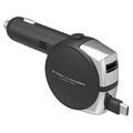 カシムラ DCリール充電器 PD30W+18W Type-C FCK612D-DC070