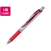 ぺんてる エナージェル ノック式 シルバー軸 0.7mm 赤 10本 FCV5285-BL77-B