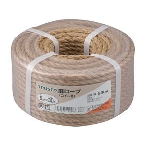 トラスコ中山 麻ロープ 3つ打 線径6mm×長さ30m FC130GP-5113334-イメージ1