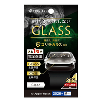 トリニティ Apple Watch 46mm Series 12用 ゴリラガラス 高透明 ガラス一体型PCケース クリア TR-AW2647-GLPC-K9CCL