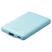 エレコム 薄型コンパクトモバイルバッテリー(5000mAh/2．4A/Cx1+Ax1) ブルー DE-C37-5000BU