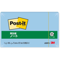 3M ポスト・イット ノート 再生紙 75×127mm ブルー 1冊 F803222-655RP-B