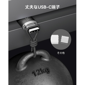 VOLTME ナイロン 充電ケーブル USB-A&USB-C 60W ブラック C2154-イメージ6