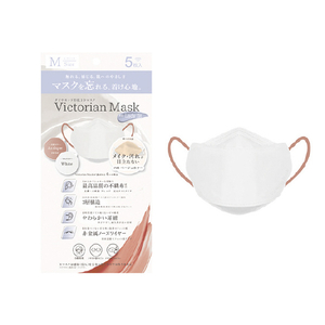 サムライワークス Victorian Mask 3層構造 レディースサイズ/バイカラー 5枚入り WHITE×ANTIQUE ROSE SWMASK232TCWH-イメージ1