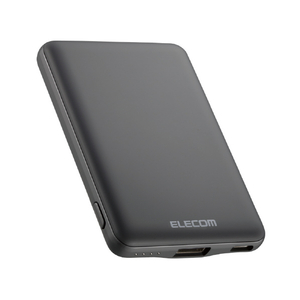 エレコム 薄型コンパクトモバイルバッテリー(5000mAh/2．4A/Cx1+Ax1) ダークグレー DE-C37-5000DGY-イメージ2