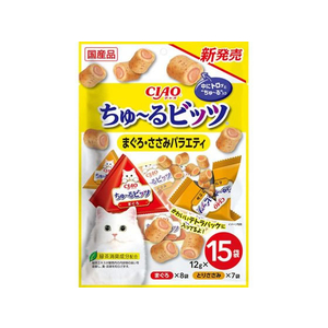いなば CIAO ちゅーるビッツ まぐろ・ささみバラエティ 12g×15P FC032RK-イメージ1