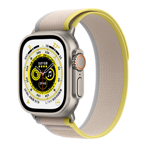 Apple Apple Watch Ultra(GPS + Cellularモデル)- 49mm チタニウムケースとイエロー/ベージュトレイルループ - M/L MQFU3J/A-イメージ1