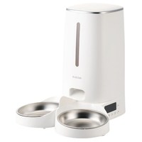 エレコム PET-AF04WH ペット用タイマー式自動給餌器 2皿タイプ