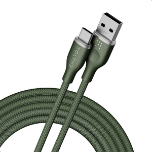 VOLTME ナイロン 充電ケーブル USB-A&USB-C 60W グリーン C2156-イメージ1