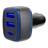 カシムラ DC／USB 3ポート 60W C1A2 FCK615D-DC074