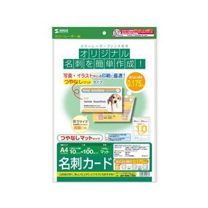 サンワサプライ カラーレーザー用名刺（つやなし・マット） LBP-MMC10N-イメージ2