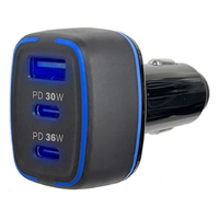 カシムラ DC／USB 3ポート 60W C2A1 FCK616D-DC075