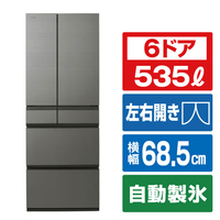 東芝 535L 6ドア冷蔵庫 フロストグレージュ GR-A540WFS(TH)