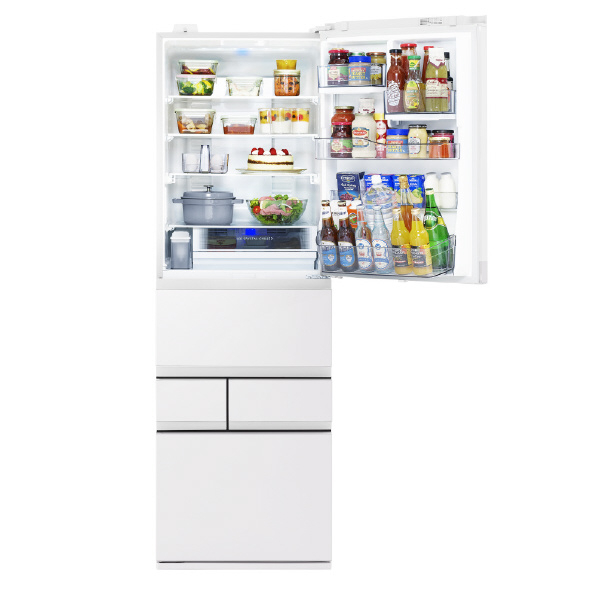 東芝 【右開き】452L 5ドア冷蔵庫 VEGETA エクリュホワイト GR-W450GTM(WS) 右開き 452L