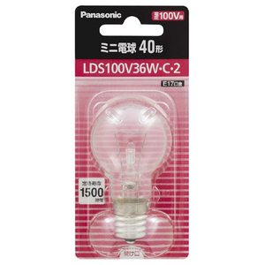 パナソニック ミニ電球 E17口金 全光束420lm 36W クリア相当 LDS100V36WC2 パナソニック ミニ電球 E17口金 全光束420lm 36W クリア相当 LDS100V36WC2