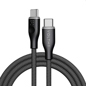 VOLTME ナイロン 充電ケーブル USB-C&USB-C 60W ブラック C2158-イメージ1