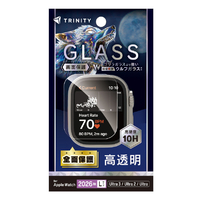 トリニティ Apple Watch Ultra 4 / Ultra 3 / Ultra 2 / Ultra用 超堅狼ウルフガラス 高透明 画面保護強化ガラス クリア TR-AW2643-GLPC-K9CCL
