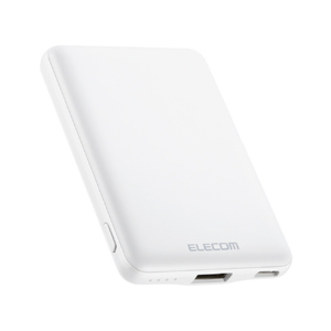 エレコム 薄型コンパクトモバイルバッテリー(5000mAh/2．4A/Cx1+Ax1) ホワイト DE-C37-5000WH-イメージ2