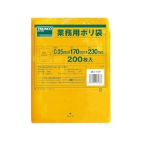 トラスコ中山 TRUSCO 小型ポリ袋 縦230×横170×t0.05 黄 200枚入 FC259FX-3620735