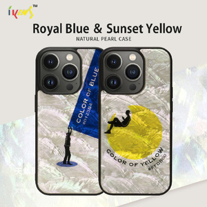 ikins iPhone 14用天然貝ケース Sunset Yellow I23569I14-イメージ3