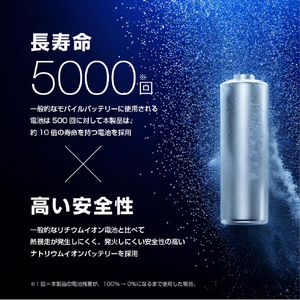 エレコム ナトリウムイオン電池モバイルバッテリー ブラック DE-C55L-9000BK-イメージ3