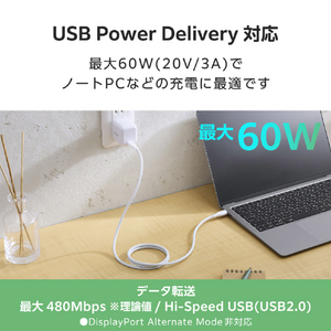 エレコム まとまるマグネットケーブル(USB Type-C - USB Type-C/メッシュ) 1m ホワイト MPA-CCTMG10WH-イメージ7