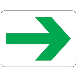 緑十字/高輝度蓄光テープ用補助ステッカー 壁面用 →矢印 FC106VR-1056830-イメージ1