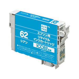 エコリカ リサイクルインクカートリッジ シアン ECI-E62C-イメージ1