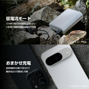 エレコム ナトリウムイオン電池モバイルバッテリー ライトグレー DE-C55L-9000LGY-イメージ9