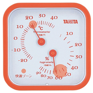 タニタ 温湿度計 オレンジ TT-557-OR-イメージ1