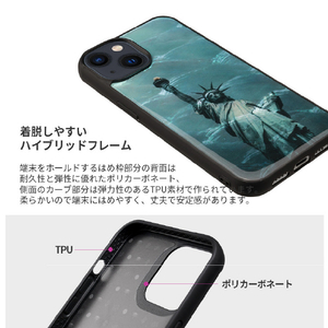 ikins iPhone 14用天然貝ケース 名所シリーズ サントリーニ島 I23571I14-イメージ5