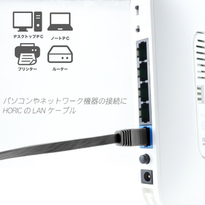 ホーリック LANケーブル UTP カテゴリー 6A フラット(0．5m) ブラック LC05-571FB-イメージ5