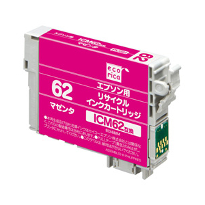 エコリカ リサイクルインクカートリッジ マゼンタ ECI-E62M-イメージ1