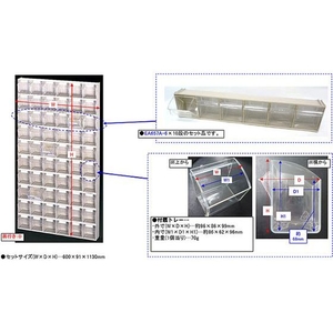 エスコ マルチストール 6列10段 600×91×1130mm FCD212F-EA957A-600-イメージ2