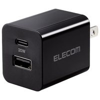 エレコム USB Power Delivery 20W AC充電器(C×1+A×1) ブラック MPA-ACCP36BK