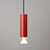 オリンピア照明 LED1灯 円筒ペンダント照明(木目調) 赤 MPN06-R-イメージ1