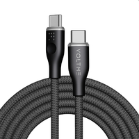 VOLTME PowerLink Rugg USB-C & USB-C ケーブル 3A(編込み) ブラック C2162