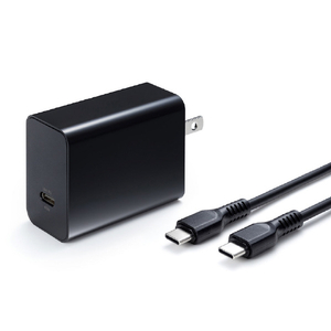 サンワサプライ USB PD対応AC充電器(PD45W・TypeCケーブル付き) ブラック ACA-PD80BK-イメージ10