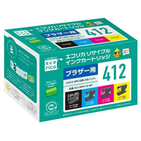 エコリカ ブラザー用 リサイクルインク 4色パック FCB346G-ECI-BR412-4P