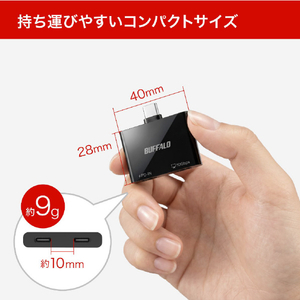 バッファロー スマホ・タブレット向け USB-C 2ポートハブ PD対応 ブラック BSHM2U100C1PBK-イメージ12