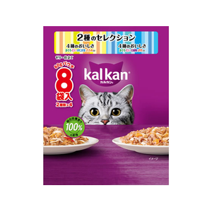 マースジャパン カルカンパウチ 2種のセレクション まぐろ・たい・かにかま・ささみ まぐろ・たい・白身魚・さけ 60g×8袋 FCJ587N-イメージ1