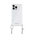 PHONECKLACE iPhone 15 Pro用チェーンショルダーストラップ付きクリアケース シルバー PN25574I15PR-イメージ1
