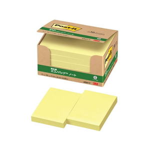 3M ポスト・イット ノート 再生紙 エコノパック 75×50mm イエロー 10冊 F803233-6561-Y-イメージ2