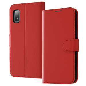 レイアウト AQUOS wish3用耐衝撃 手帳型レザーケース シンプル マグネット レッド RT-AQL1ELC1/R-イメージ1