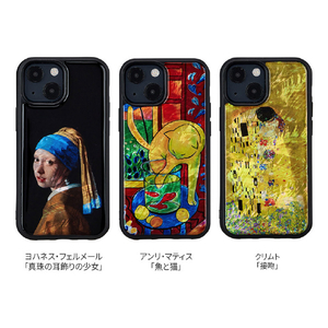ikins iPhone 14用天然貝ケース 名画シリーズ 接吻 I23574I14-イメージ4
