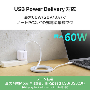 エレコム まとまるマグネットケーブル(USB Type-C - USB Type-C/フラット) 2m ホワイト MPA-CCTMGF20WH-イメージ7
